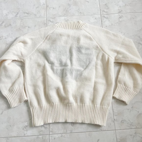 SOFT White Knit Mock Neck Black Heart Design Sweater Girls XL Polyester - Picture 4 of 4